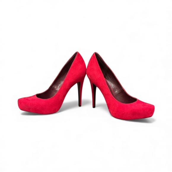 BCBGeneration Parade Red Suede Platform Stiletto Pump 8.5 - Picture 2 of 6